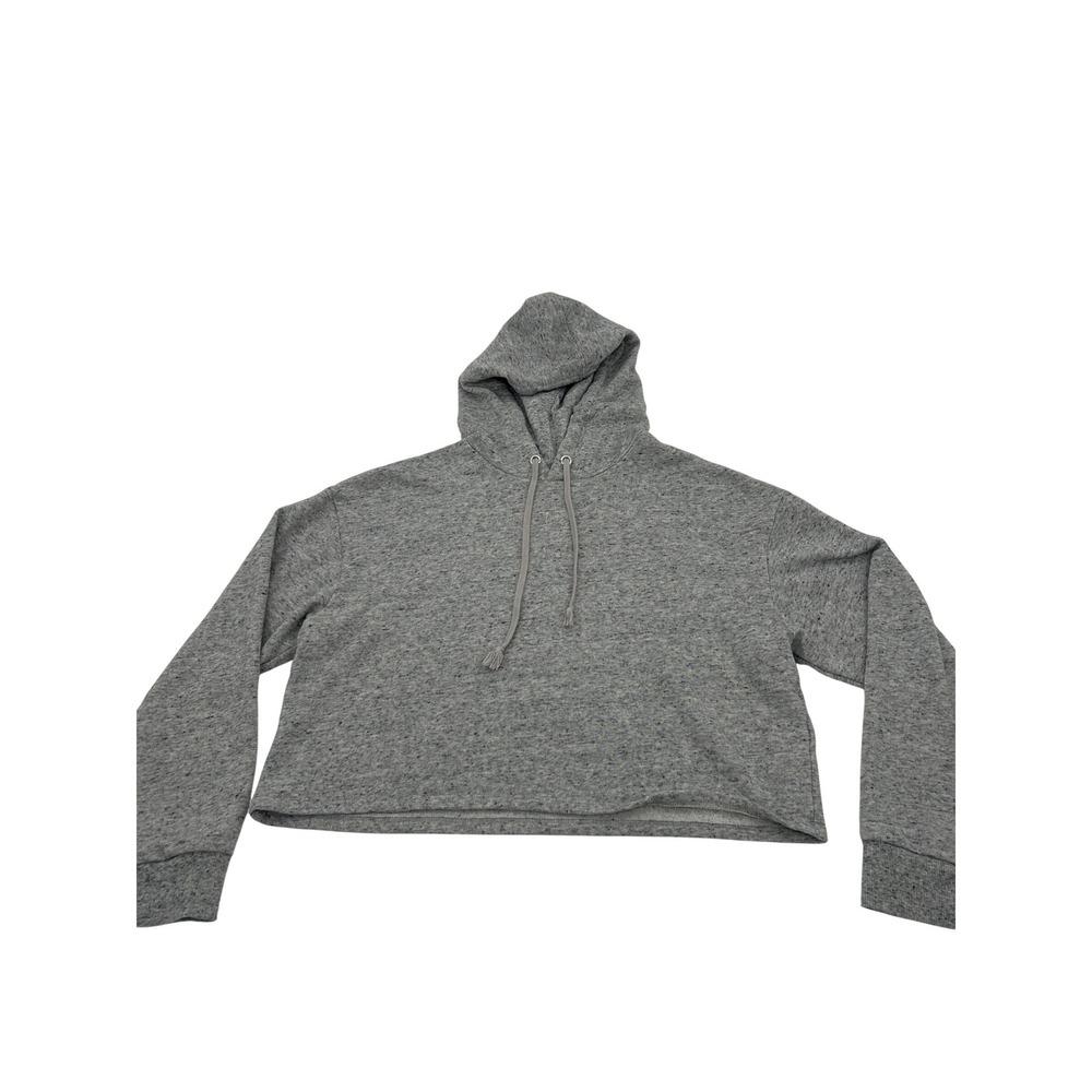 H&M Divided Basic Grey Heather Cropped Hoodie Sweatshirt Womens Large